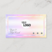 Pastel Rainbow kleurig met diamanten en Logo Visitekaartje (Voorkant)
