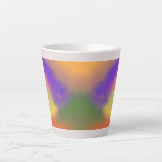 "Pastel Rainbow Latte Mok – Kleurrijk en Stijlvol (Voorkant)