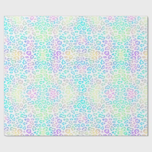 Pastel Rainbow Leopard Pattern Cadeaupapier (Vlak)