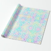 Pastel Rainbow Leopard Pattern Cadeaupapier (Uitgerold)