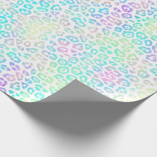 Pastel Rainbow Leopard Pattern Cadeaupapier (Hoek)
