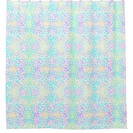 Pastel Rainbow Leopard Pattern Douchegordijn (Voorkant)