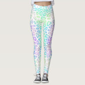 Pastel Rainbow Leopard Pattern Leggings (Voorkant)
