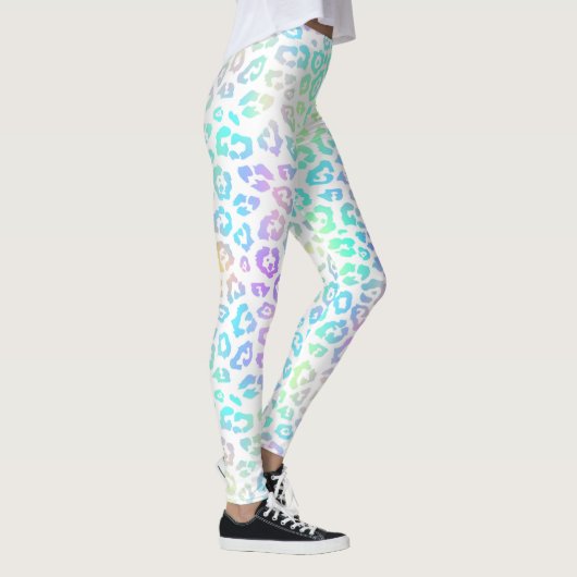 Pastel Rainbow Leopard Pattern Leggings (Rechts)