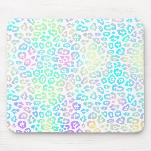 Pastel Rainbow Leopard Pattern Muismat (Voorkant)