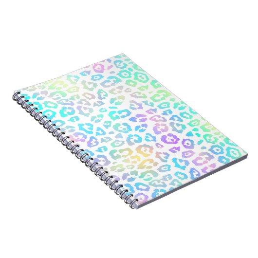 Pastel Rainbow Leopard Pattern Notitieboek (Rechterzijde)