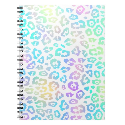 Pastel Rainbow Leopard Pattern Notitieboek (Voorkant)