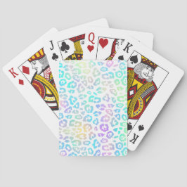 Pastel Rainbow Leopard Pattern Pokerkaarten