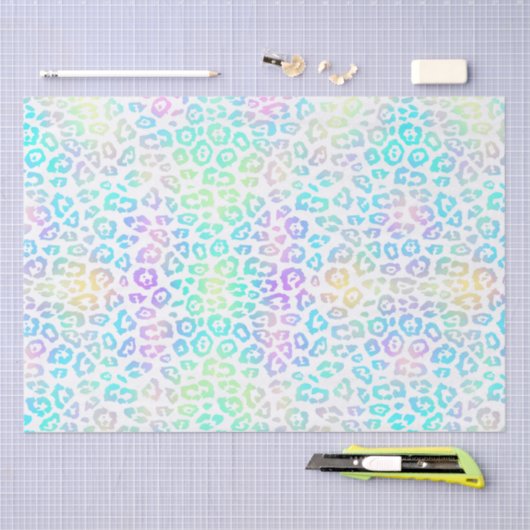 Pastel Rainbow Leopard Pattern Tissuepapier (Craft)