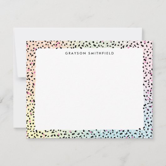 Pastel Rainbow Leopard Personal Stationery Kaart (Voorkant)