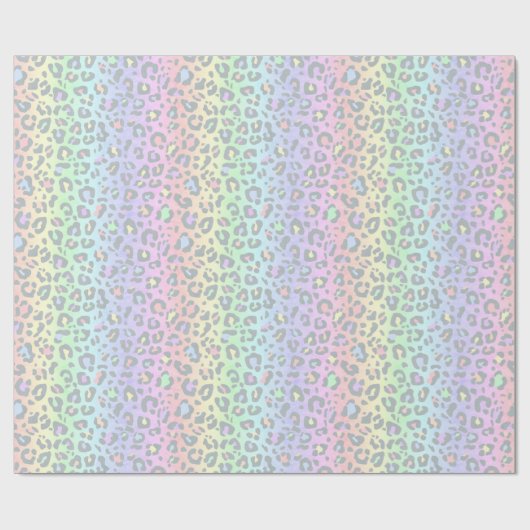 Pastel Rainbow Leopard Print Cadeaupapier (Vlak)