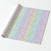 Pastel Rainbow Leopard Print Cadeaupapier (Uitgerold)