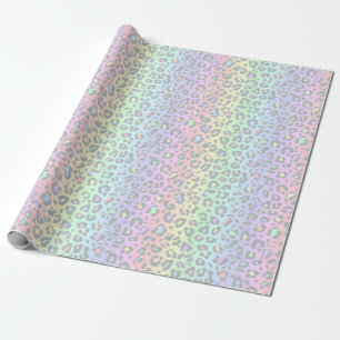 Pastel Rainbow Leopard Print Cadeaupapier