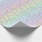 Pastel Rainbow Leopard Print Cadeaupapier (Hoek)