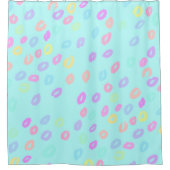 Pastel Rainbow Leopard Print Douchegordijn (Voorkant)