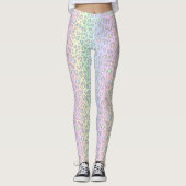 Pastel Rainbow Leopard Print Leggings (Voorkant)