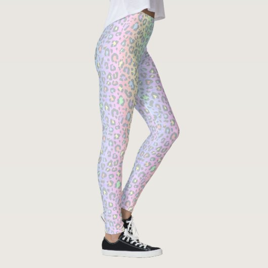 Pastel Rainbow Leopard Print Leggings (Rechts)