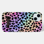 Pastel Rainbow Leopard Print Monogrammed Case-Mate iPhone Case (Achterkant (horizontaal))