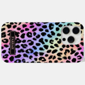 Pastel Rainbow Leopard Print Monogrammed Case-Mate iPhone Case (Achterkant (horizontaal))