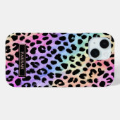 Pastel Rainbow Leopard Print Monogrammed Case-Mate iPhone Case (Achterkant (horizontaal))