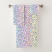 Pastel Rainbow Leopard Print Patroon Bad Handdoek (Insitu)