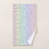 Pastel Rainbow Leopard Print Patroon Bad Handdoek (Handdoek)