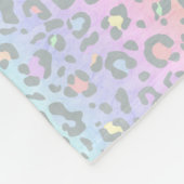 Pastel Rainbow Leopard Print Patroon Fleece Deken (Hoek)