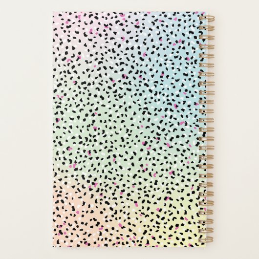 Pastel Rainbow Leopard Print Planner (Achterkant)