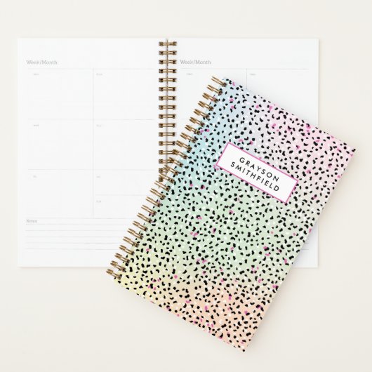 Pastel Rainbow Leopard Print Planner (Display)
