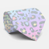 Pastel Rainbow Leopard Print Stropdas (Opgerold)
