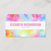 Pastel Rainbow Levendige Heldere Kleurrijke Waterv Visitekaartje (Voorkant)
