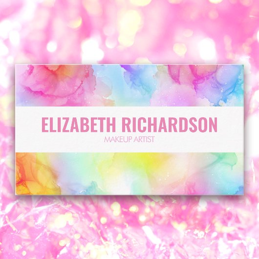 Pastel Rainbow Levendige Heldere Kleurrijke Waterv Visitekaartje