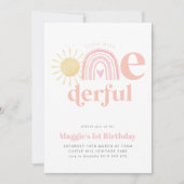 Pastel Rainbow Little Miss ONE Kaart (Voorkant)