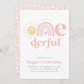 Pastel Rainbow Little Miss ONE Kaart (Voorkant / Achterkant)