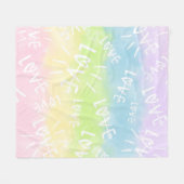 Pastel Rainbow Love Fleece Deken (Voorkant (Horizontaal))