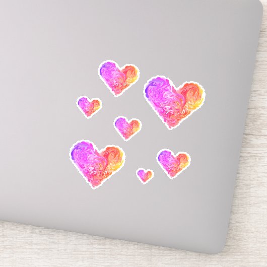  Pastel Rainbow Love hart Swirl Sticker (Detail)