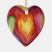 Pastel Rainbow Love Hearts Holiday Gift Ornament (Rechts)