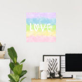Pastel Rainbow Love Poster (Thuiskantoor)