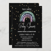 ** Pastel Rainbow Magic Baby shower Kaart (Voorkant / Achterkant)