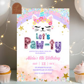 Pastel Rainbow Magical Caticorn Birthday Kaart