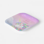 Pastel Rainbow Magical Unicorn Clouds Papieren Bordje (Gebogen)
