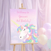 Pastel Rainbow Magical Unicorn Welcome Sign Foto Afdruk