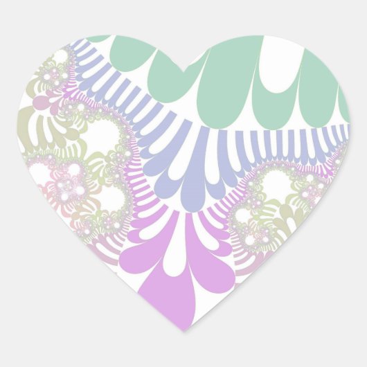 Pastel Rainbow Mod Hart Sticker (Voorkant)