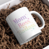 Pastel Rainbow "Mom Boss Badass" Koffie Mok
