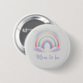 Pastel Rainbow Mom-to-Be Button - Gepersonaliseerd (Voorkant /achterkant)