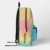 Pastel Rainbow Monogram Cute and Aesthetic Style Bedrukte Rugzak (Links)