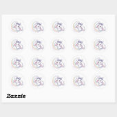Pastel Rainbow Moon Bunny - Dreamy Starry Night  Ronde Sticker (Vel)