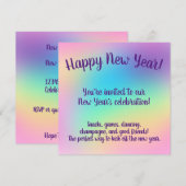 Pastel Rainbow nieuwjaarspartij Kaart (Voorkant / Achterkant)