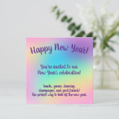 Pastel Rainbow nieuwjaarspartij Kaart (Staand voorkant)