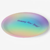 Pastel Rainbow nieuwjaarspartij Papieren Bordje (Gekanteld)